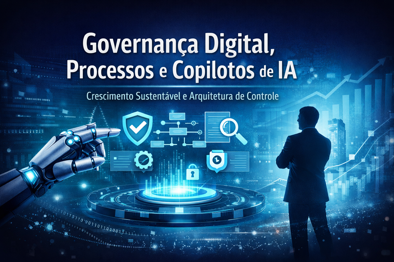 Capa do conteúdo Governança Digital, Processos e Copilotos de IA
